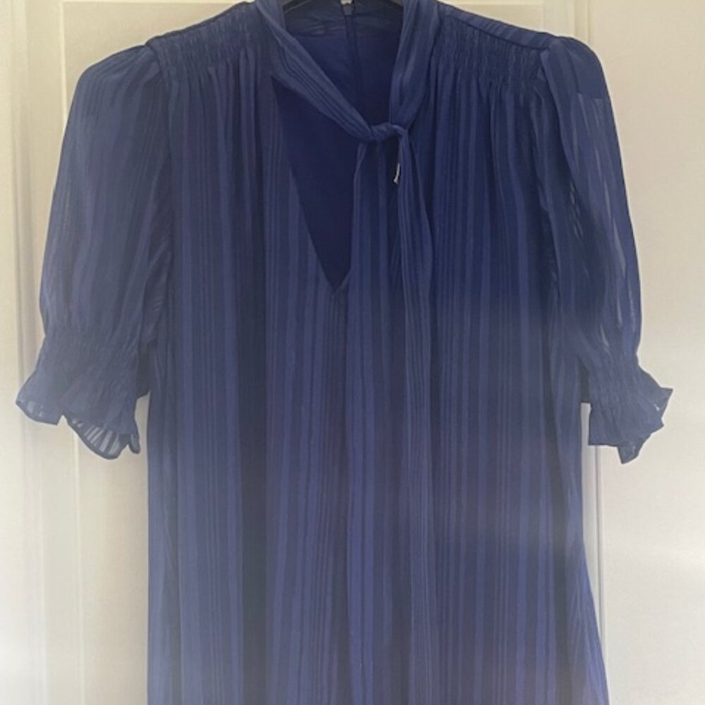 Navy Blue Shimmer A Line DKNY Dress